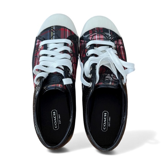 EUC - Coach Women's Shoes Zorra Plaid Sequins Sneakers Size 7 **Worn Once** - Picture 3 of 10